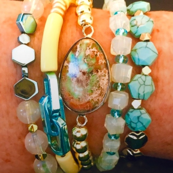 Erimish Jewelry - ERIMISH BRACELETS⭐️NEW FRUITY BAUBLE BOX SET YELLOW/TURQ EXTENDED SIZE NEW W/BOX